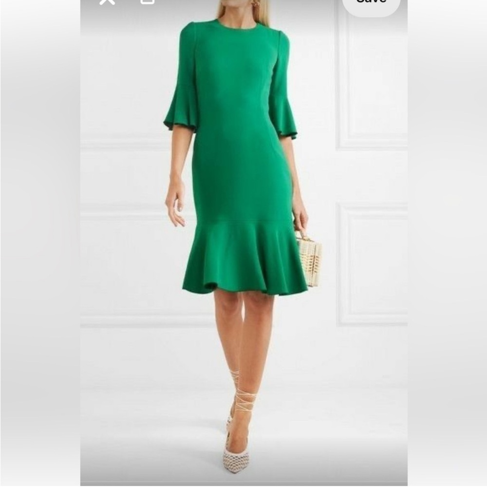Dolce & Gabbana Green Flared Dress